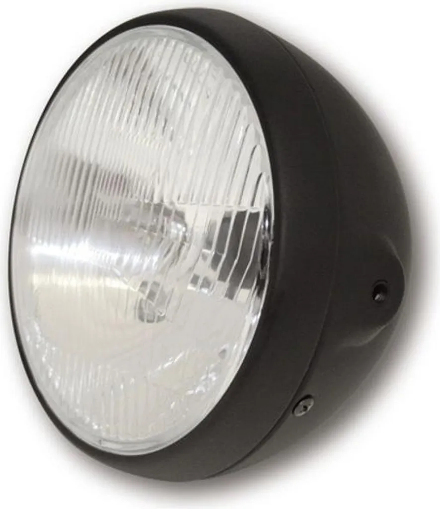 Phare HIGHSIDER Smart 7 pouces British-Style noir mat pour votre moto