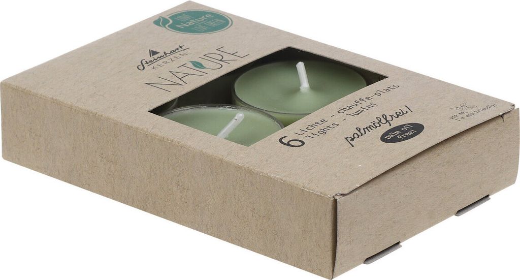 Teelichter "Nature" Salbei 6er-Pack aus 100% natürlichen Produktbild 