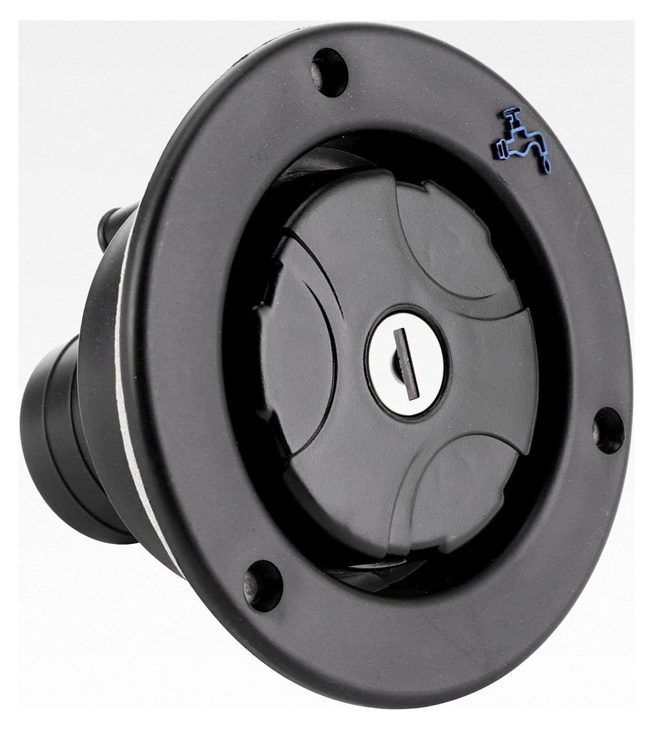 Wassereinfülldeckel für Wohnmobile, Schwerkraftwassereinlass, Schwarz