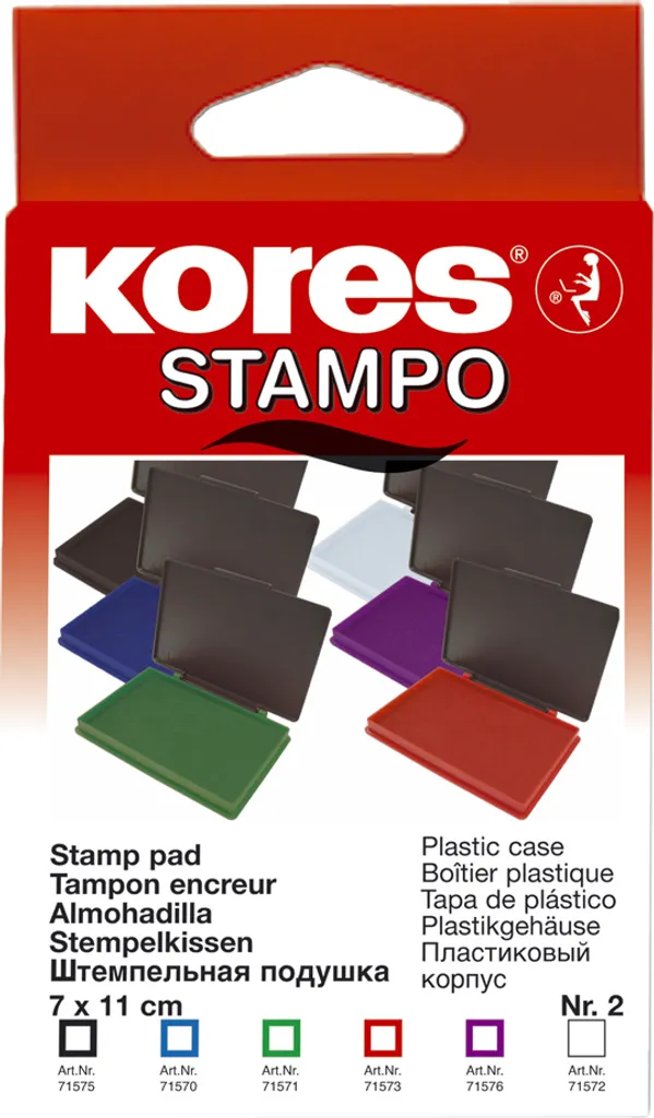 Tampon Encreur Violet Format Moyen 110x70 mm Kores pour Cachet de Bureau