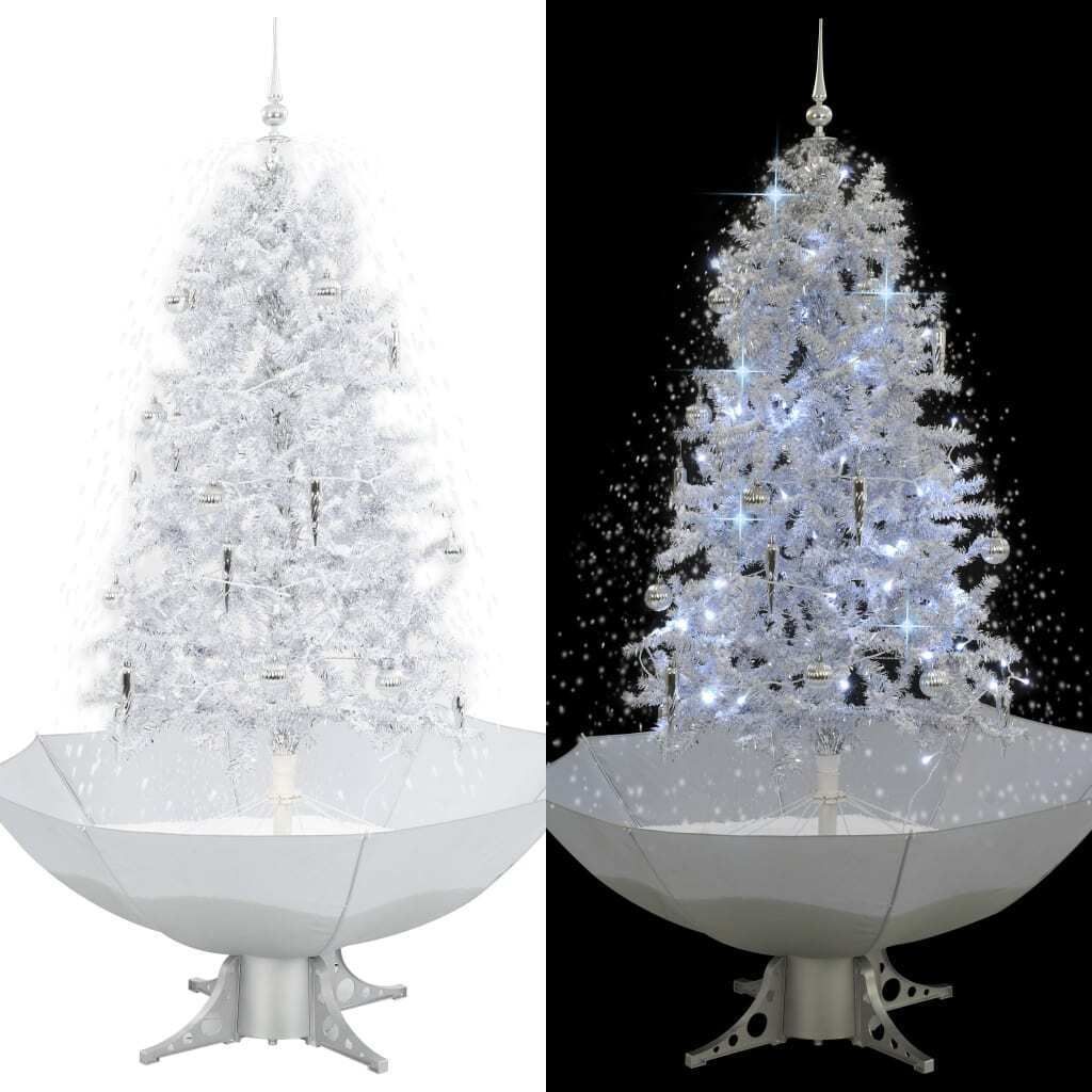 ZMH Schneeweißer Weihnachtsbaum mit Schirmfuß, 170 cm