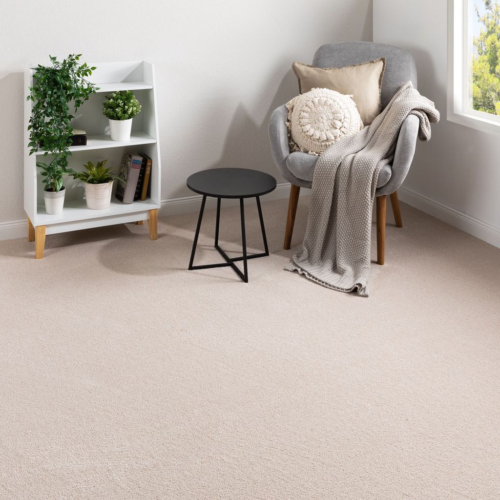 Steffensmeier Teppichboden Elba Meterware | Auslegware für Kinderzimmer Wohnzimmer Schlafzimmer | Creme, Größe: 100x1000 cm