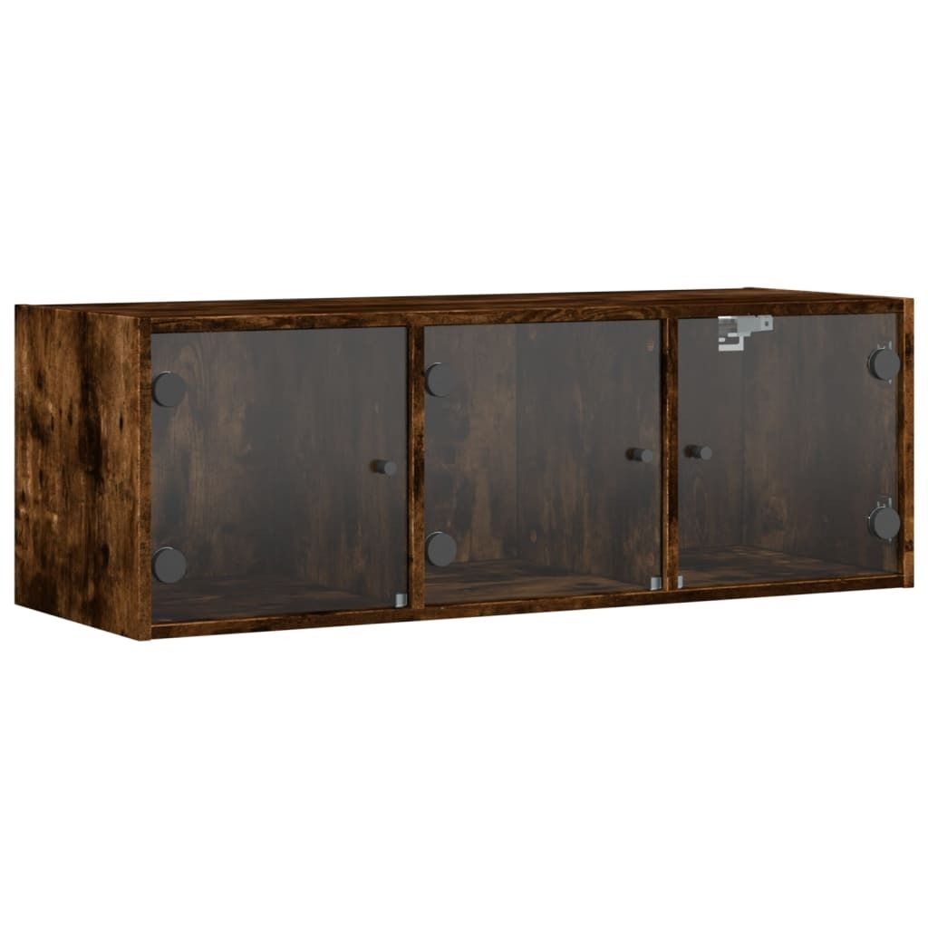Armadio a muro con ante in vetro rovere fumé 102x37x35 cm Immagine del prodotto 