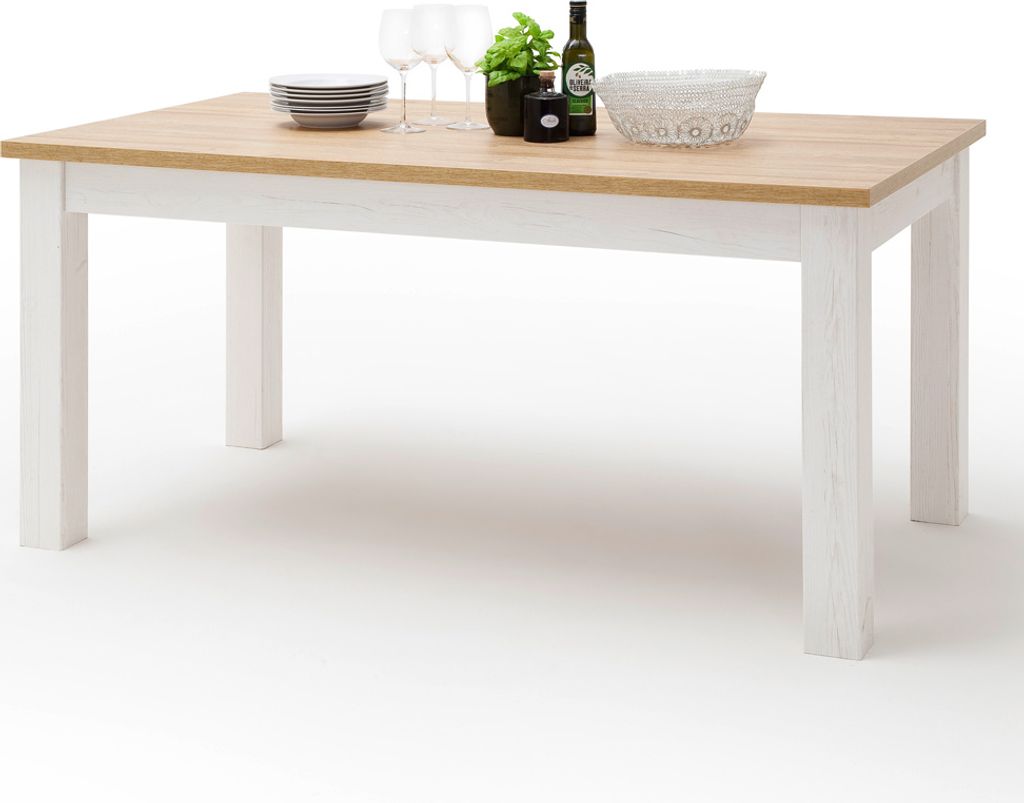 Esszimmer-Tisch BRASILIA-05 Tischplatte in Grandson Oak & Gestell Pinie Aurelio - B/H/T: 160/77/90cm