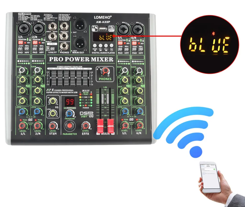 Console Amplifiée Bluetooth 99 Effets DSP - Table Mixage Professionnelle - 3