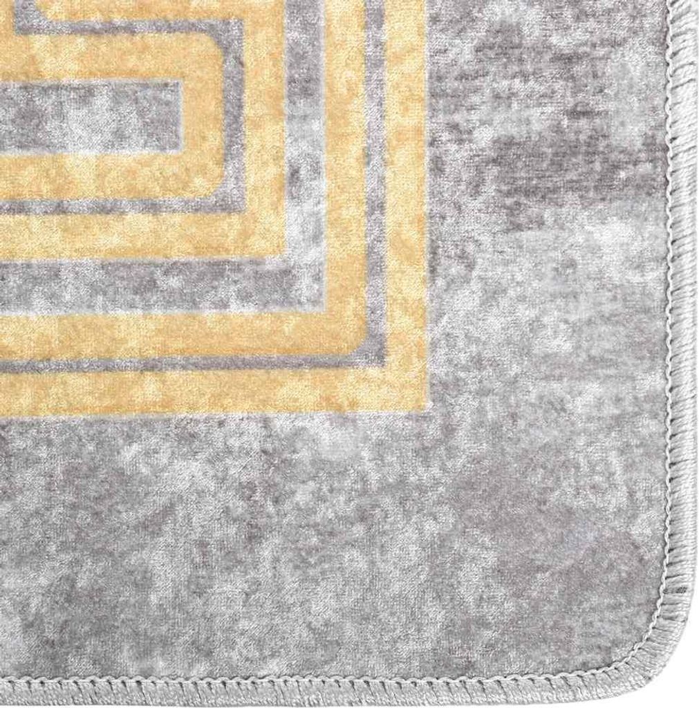 vidaXL Teppich Waschbar Grau 160x230 cm Rutschfest