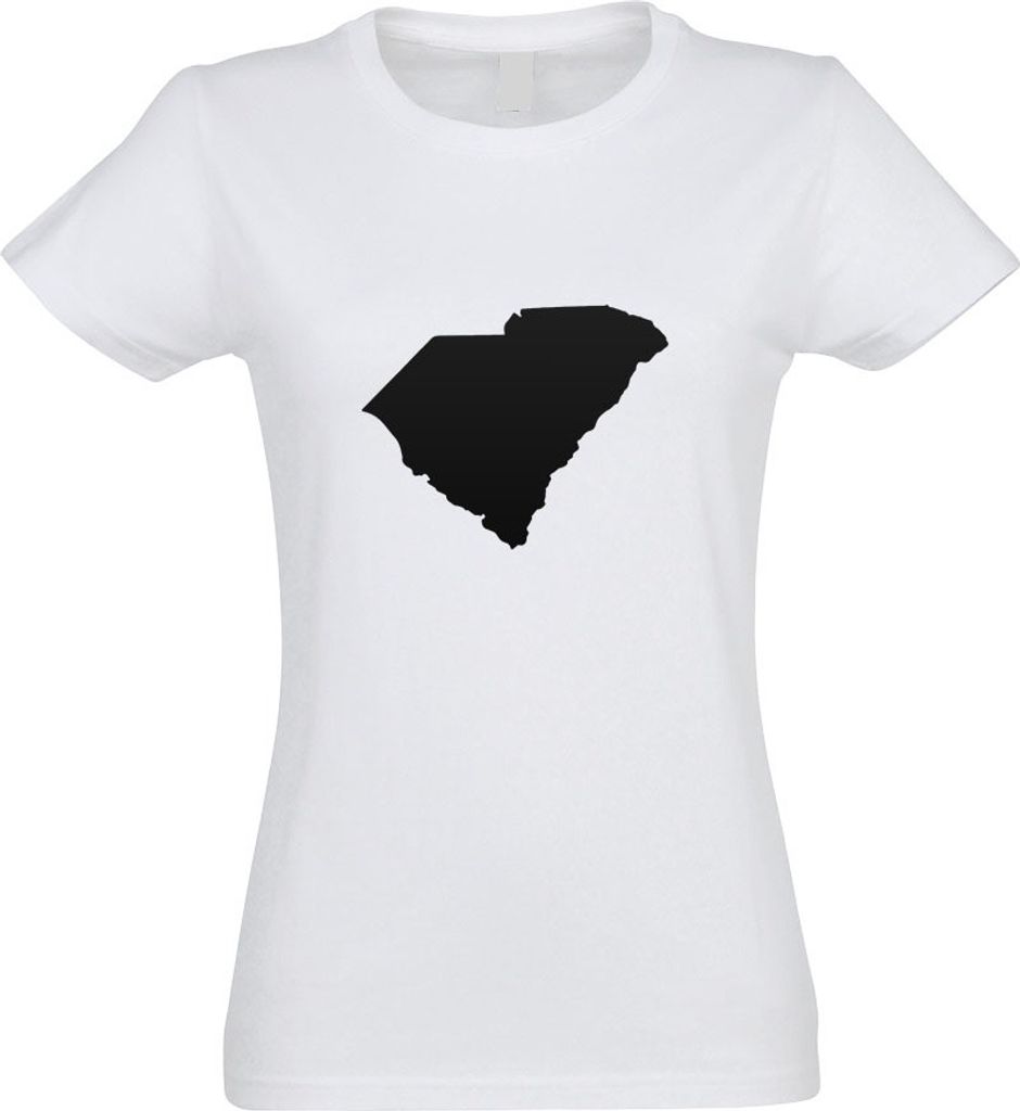 Kiwistar - T-Shirt tailliert - Damen - Weiss - USA - Bundesstaat - South Carolina - mit Motiv Bedruckt - Funshirt Design - Sport - Freizeit - Damen...