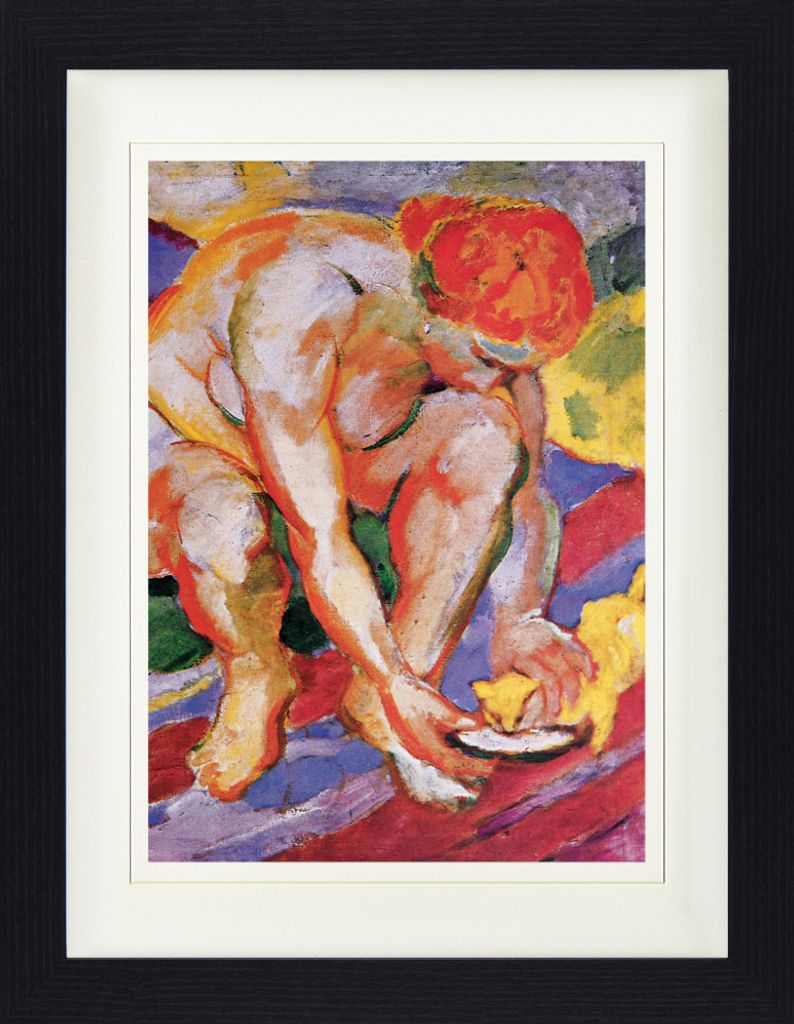 Franz Marc Gerahmtes Bild Mit Edlem Passepartout | Wand-Bilder | Im Bilderrahmen - Akt Mit Katze, 1910 (40 x 30 cm)