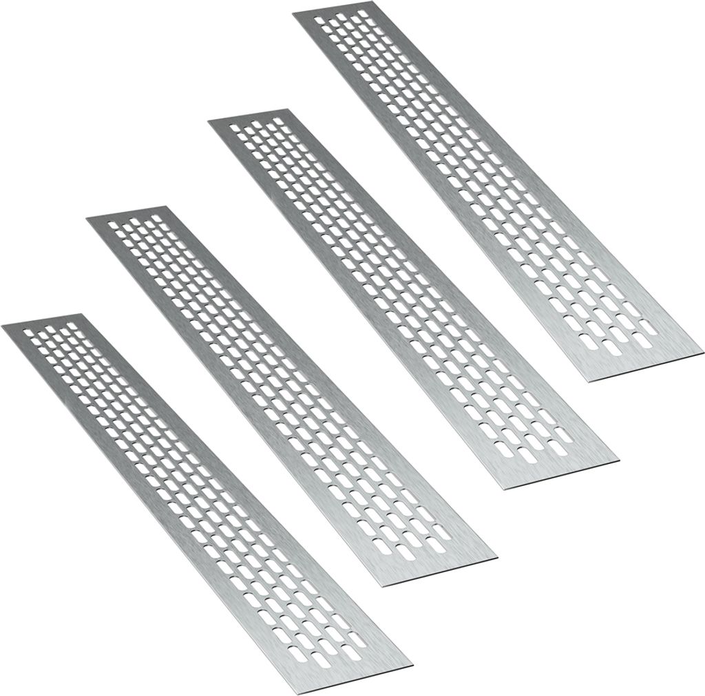 4 x sossai Aluminium Lüftungsgitter 80 x 6cm in Ino x Belüftungsgitter Türgitter Stegblech Abluft