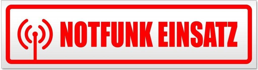 Kiwistar Notfunk Einsatz Piktogramm Magnetschild Schild magnetisch - 30cm Rot - Magnetfolie für Auto PKW Kfz