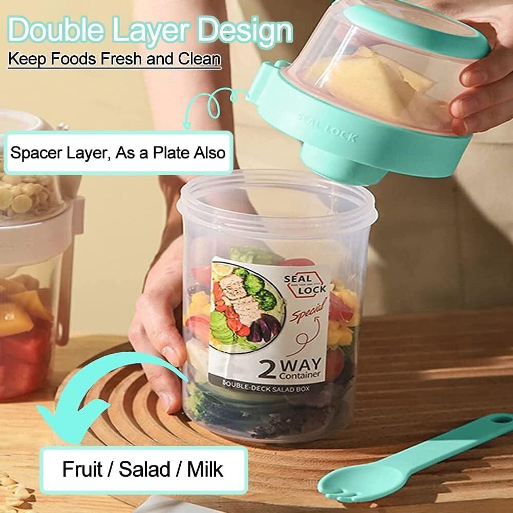 Müslibecher To Go, Jogurtbecher mit Löffel für Unterwegs, Produktbild 6