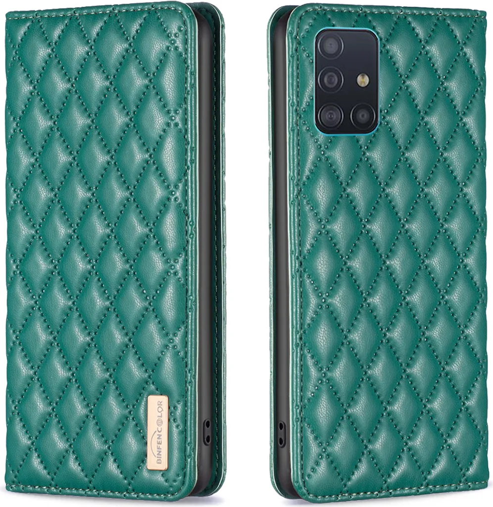 Custodia Galaxy A51 4G, elegante custodia in pelle flip con slot per schede e supporto per Samsung Galaxy A51 4G verde