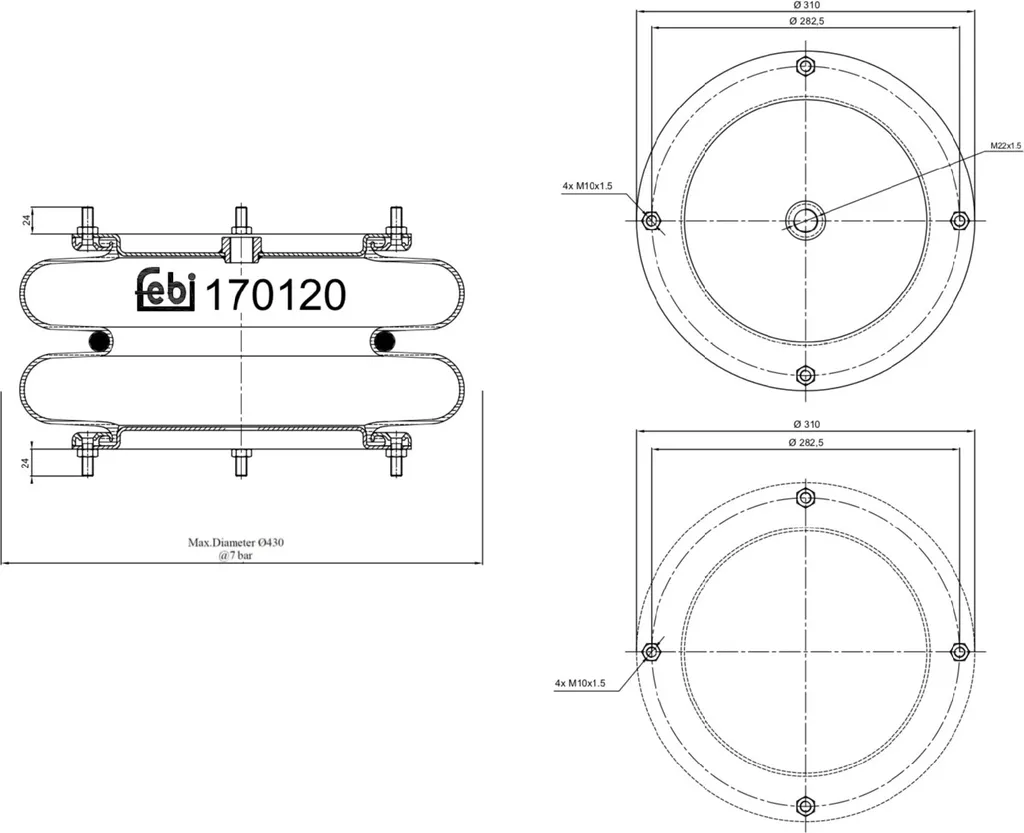 Éliminez les vibrations : Soufflet de suspension Febi 170120 340mm