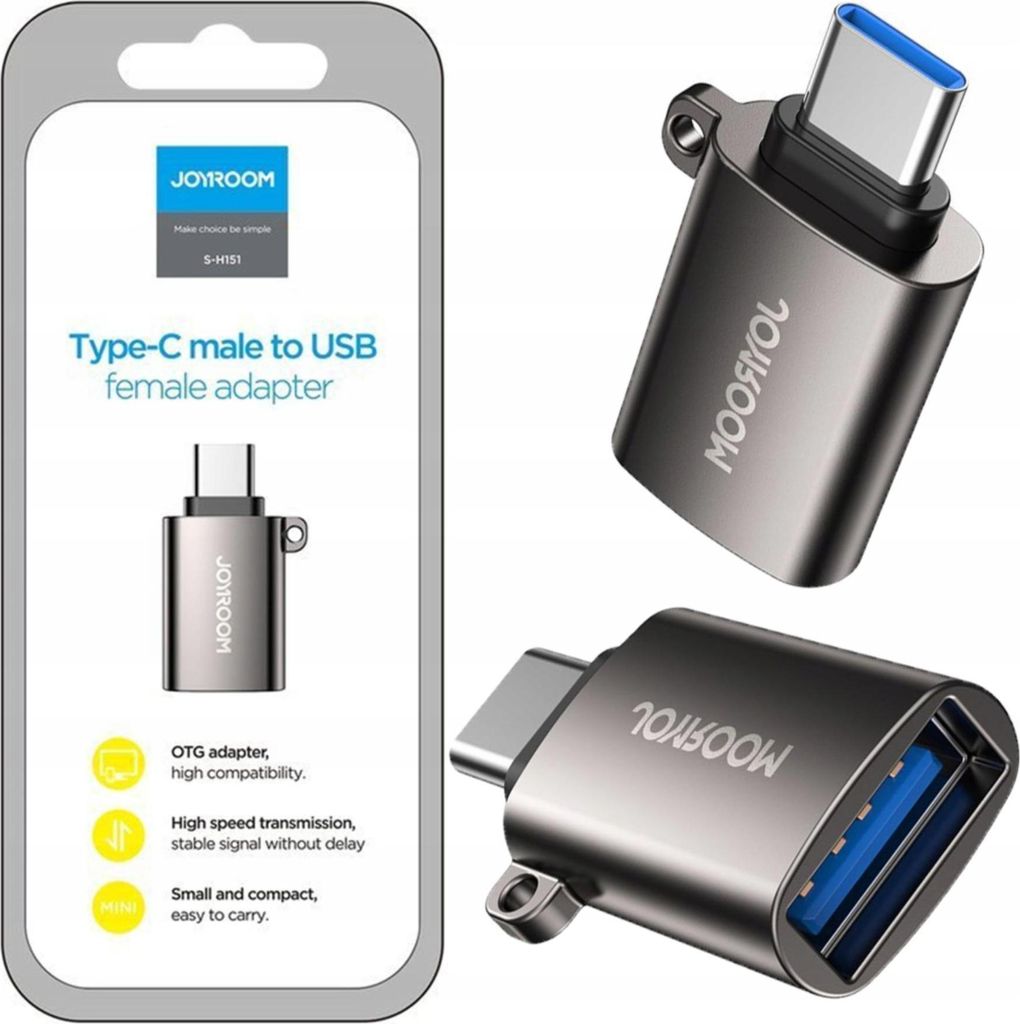 Joyroom S-H151 Adaptateur Usb Type C mâle-femelle (Noir) Image du produit 
