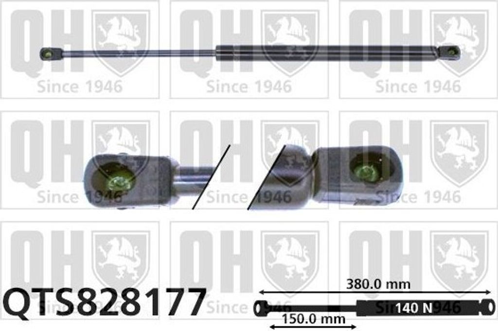 QUINTON HAZELL Gasfeder Heckscheibe Gasdruckfeder QTS828177 für HYUNDAI TUCSON (JM) 380mm