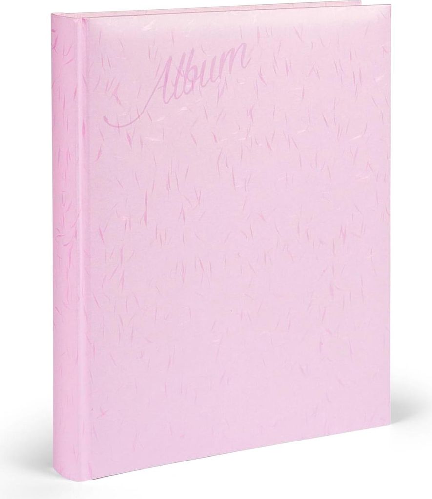 Fotoalbum mit Box - 30 Blätter - 60 Seiten - Trennblätter - 24 x 31 cm - rosa Farbe