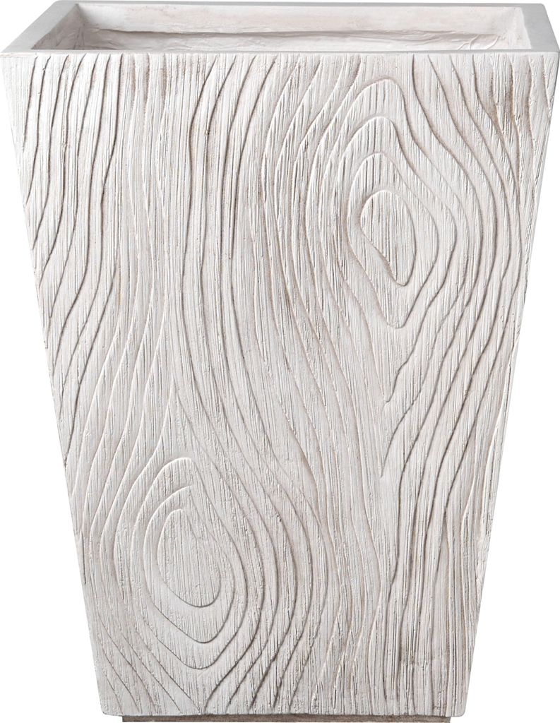 BELIANI Blumentopf Hellbeige Lehm-Faser-Mischung Quadratisch 42x42x50 cm Modernes Design Großer Blumenkübel Übertopf Pflanzgefäß Indoor & Outdoor