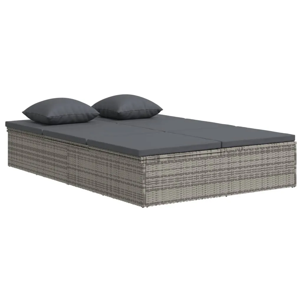 Transat de piscine vidaXL en polyrotin gris foncé pour terrasse et Spa