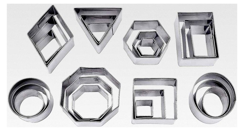 Mini Geometrisches Ausstecher-Set für Kekse, 24 Stücke aus Metall, Geometrische Formen, DIY Backwerkzeuge für Weihnachten