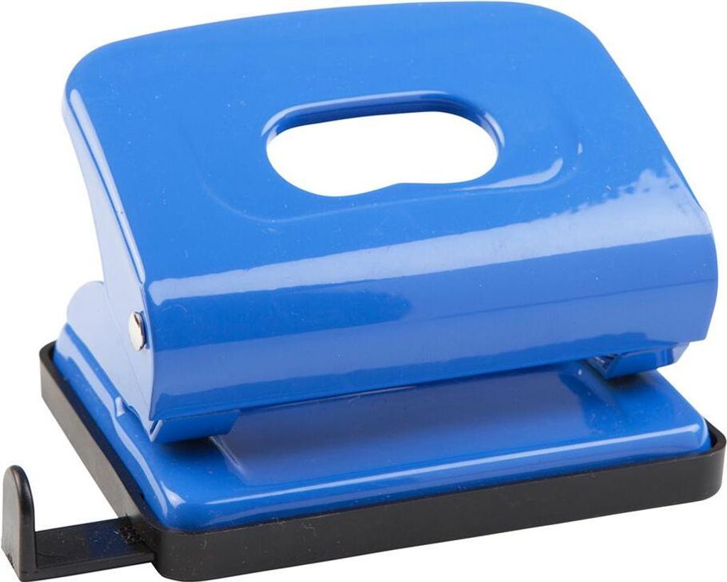 IDENA Metall-Locher mit Anschlagsschiene / Farbe: blau