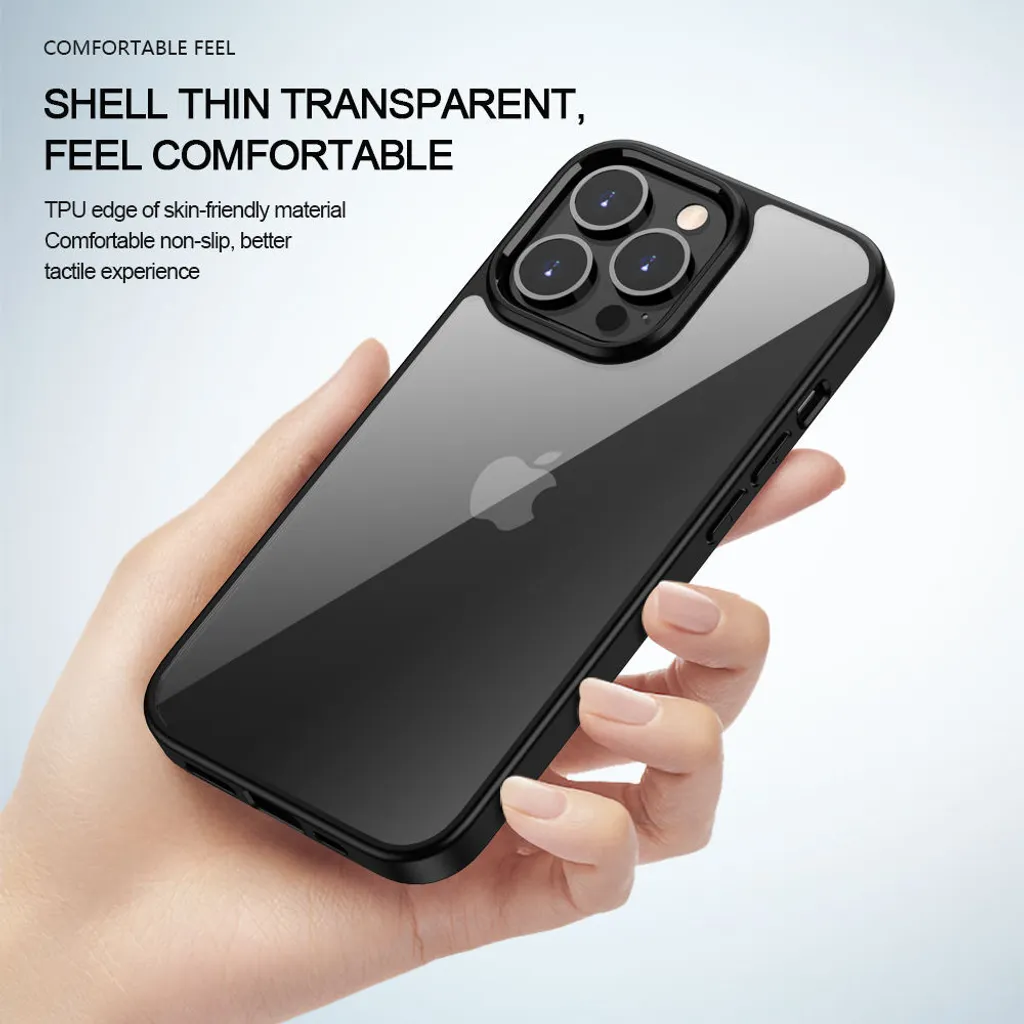 Cover iPhone 13 Trasparente Rossa - Smartphonica TPU Shockproof - 3