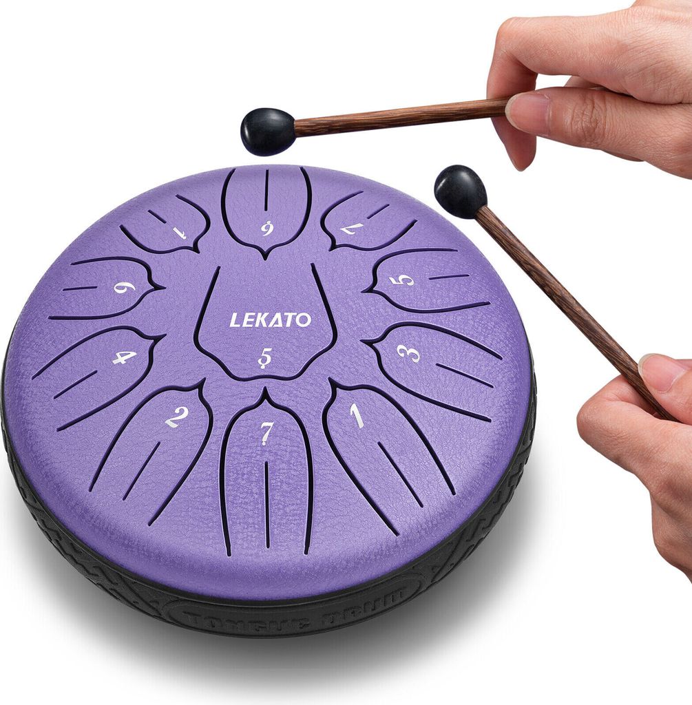LEKATO 6" Steel Tongue Drum 11 Töne D-Tonart Produktbild 