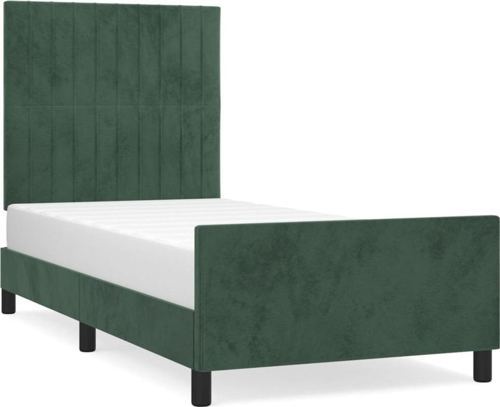 vidaXL Bettgestell ohne Matratze Dunkelgrün 100x200 cm Samt