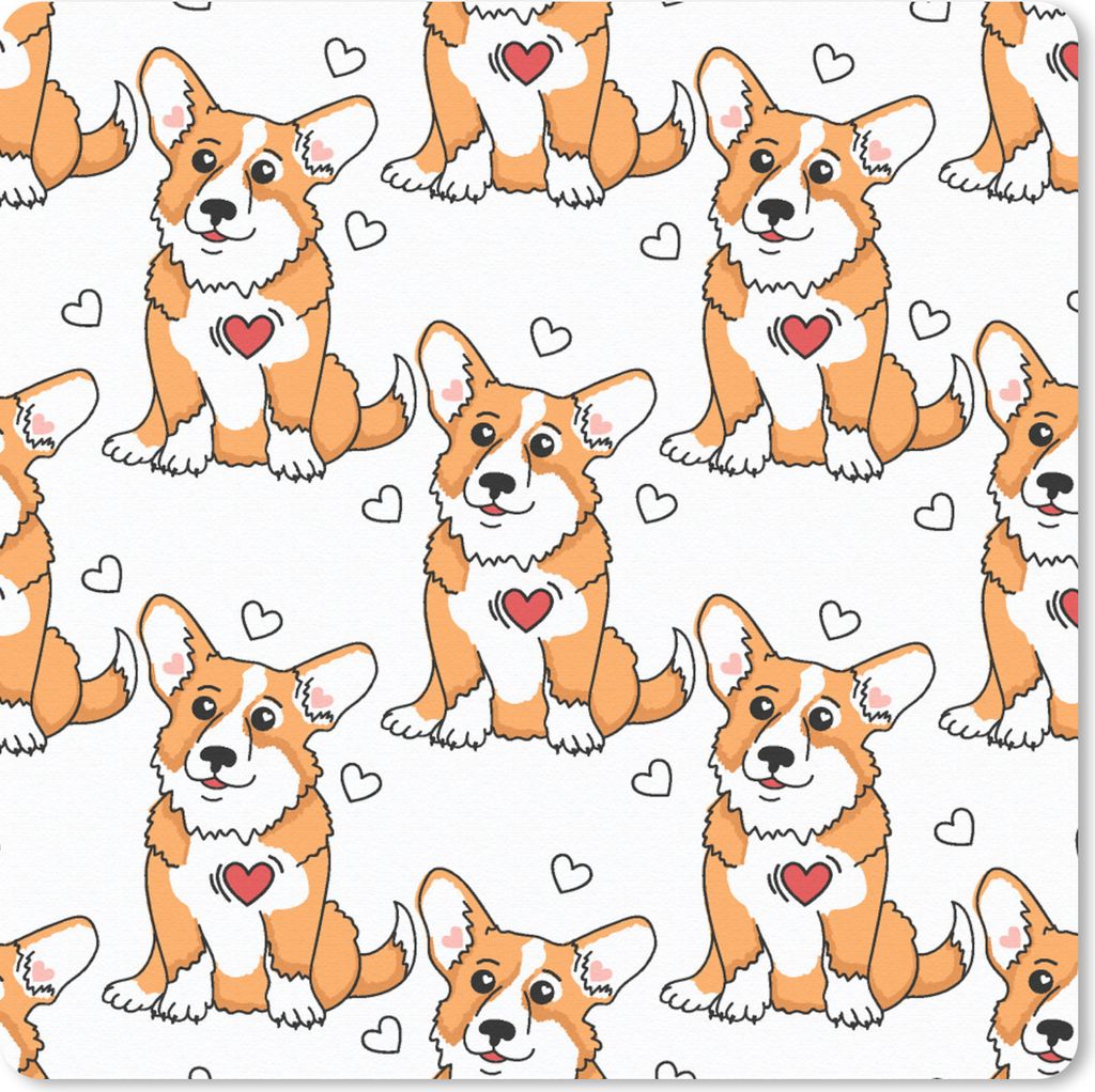 MuchoWow Mauspad Mousepad Hund - Herz - Junge 30x30 cm - Mousepads - Maus Mat - Pad - Mausunterlage - Gaming