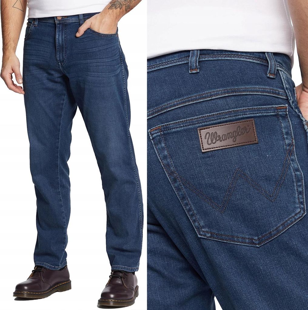 Wrangler TEXAS SLIM Silkyway EPIC SOFT DARK DENIM W38 L34 Produktbild 