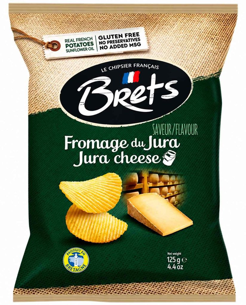 Brets knapperige chips met de smaak van Jura-kaas, 125g Productafbeelding 