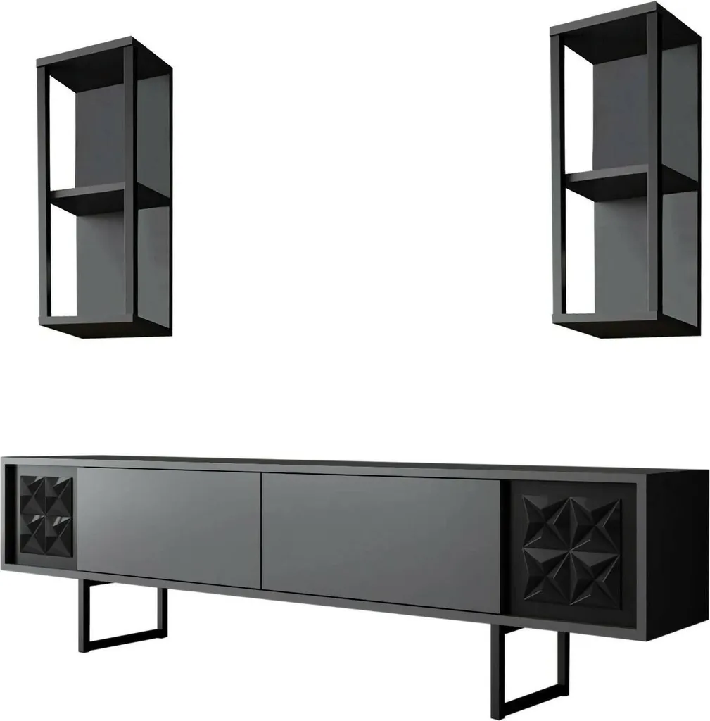 Axa Meuble TV Modulable 180x30x48 cm Anthracite - Support TV Design