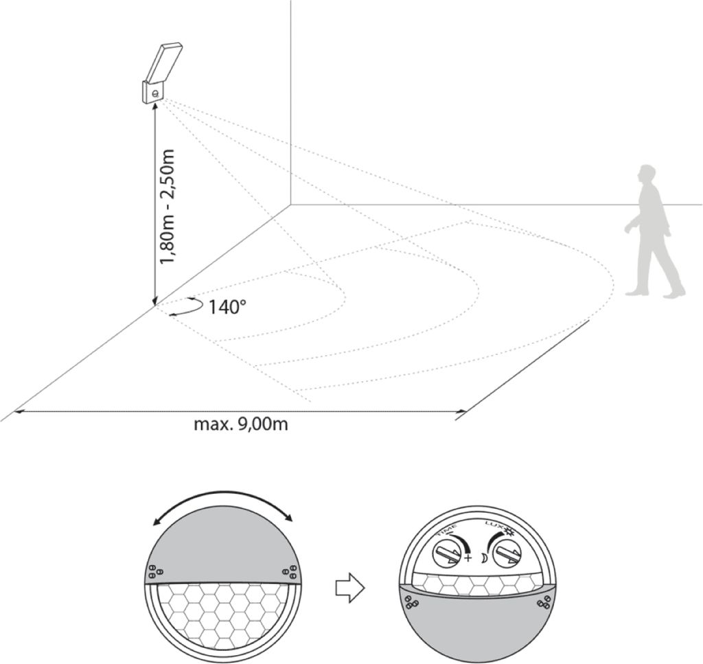 LED Aussenleuchte Bewegungsmelder Wand Leuchte anthrazit Produktbild 4