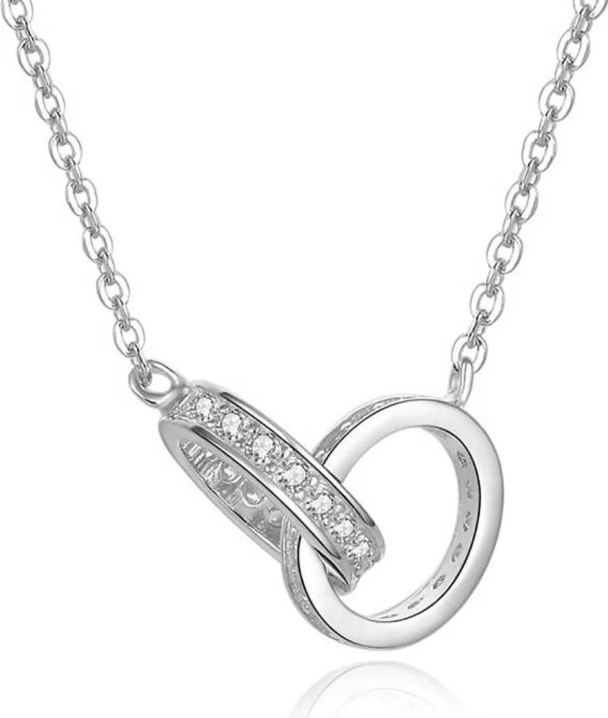 Beneto AGS1228/47 Collana Argento 925 - Design Minimal a Cerchi Uniti