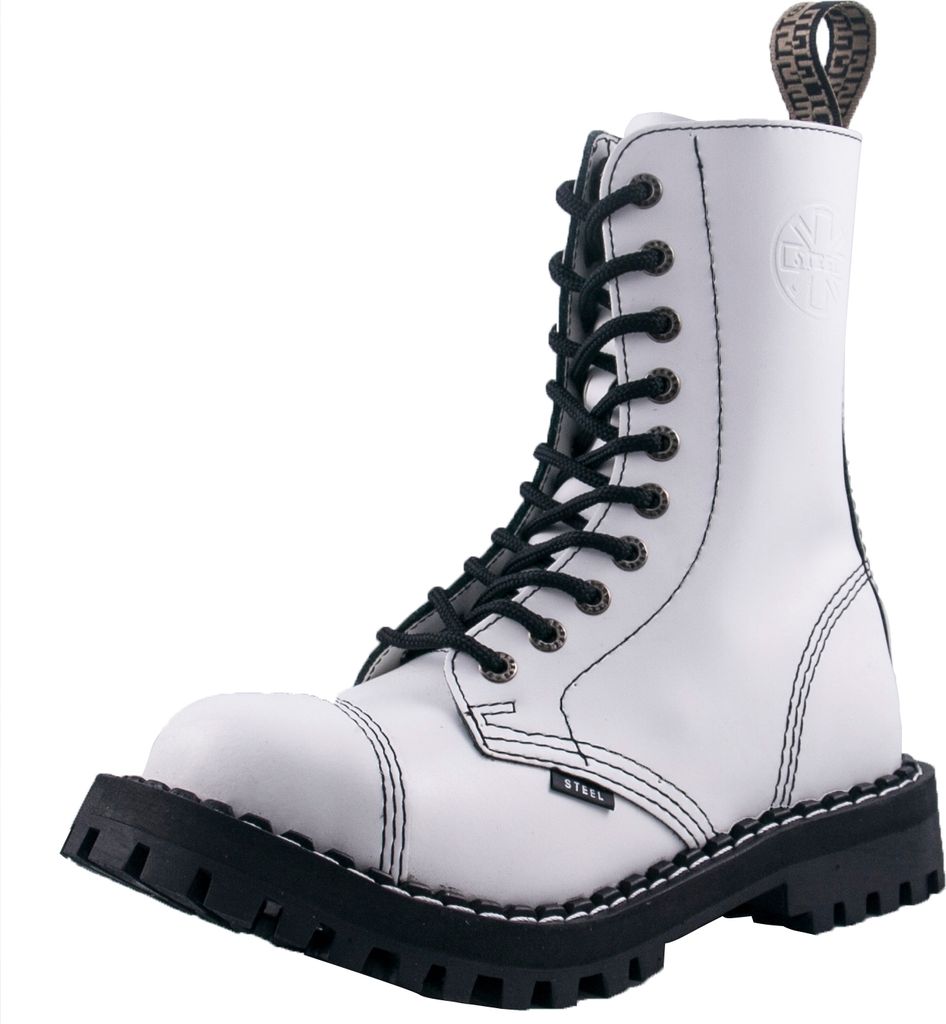 Steel - Full White, 10-Loch Boots