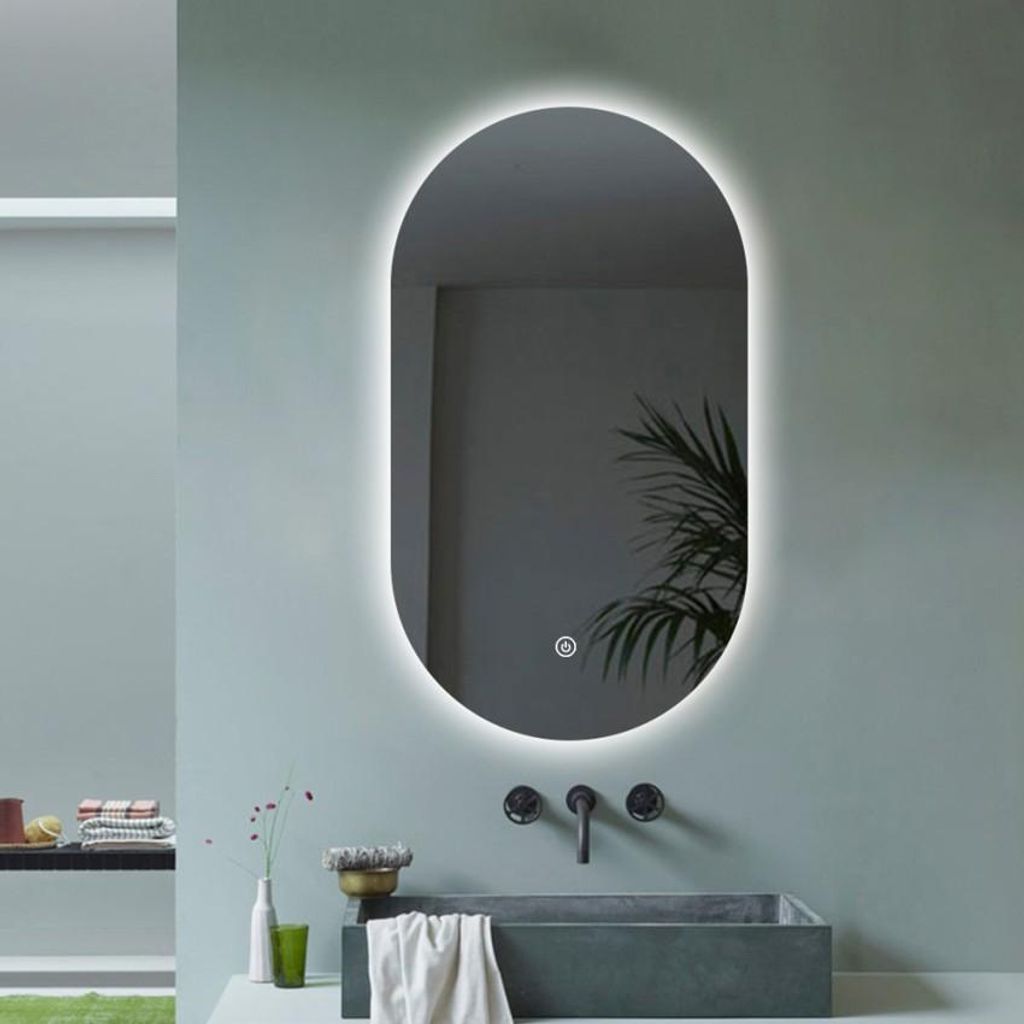 Moderner ovaler hinterleuchteter Badezimmer Spiegel 50x80cm LED Lichter Konughs M