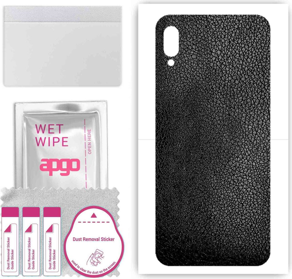 apgo Rückseite Schutzfolie, Skin, kompatibel mit Huawei Y6 (2019), Hinten Displayschutzfolie aus Vinylfolie, kratzfest, einfache Montage - Schwarz...
