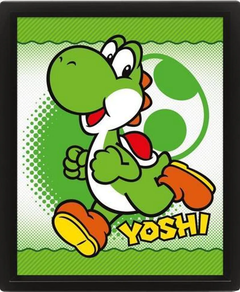 Cadre Super Mario Yoshi Flip avec Finition Premium et Verre de Protection