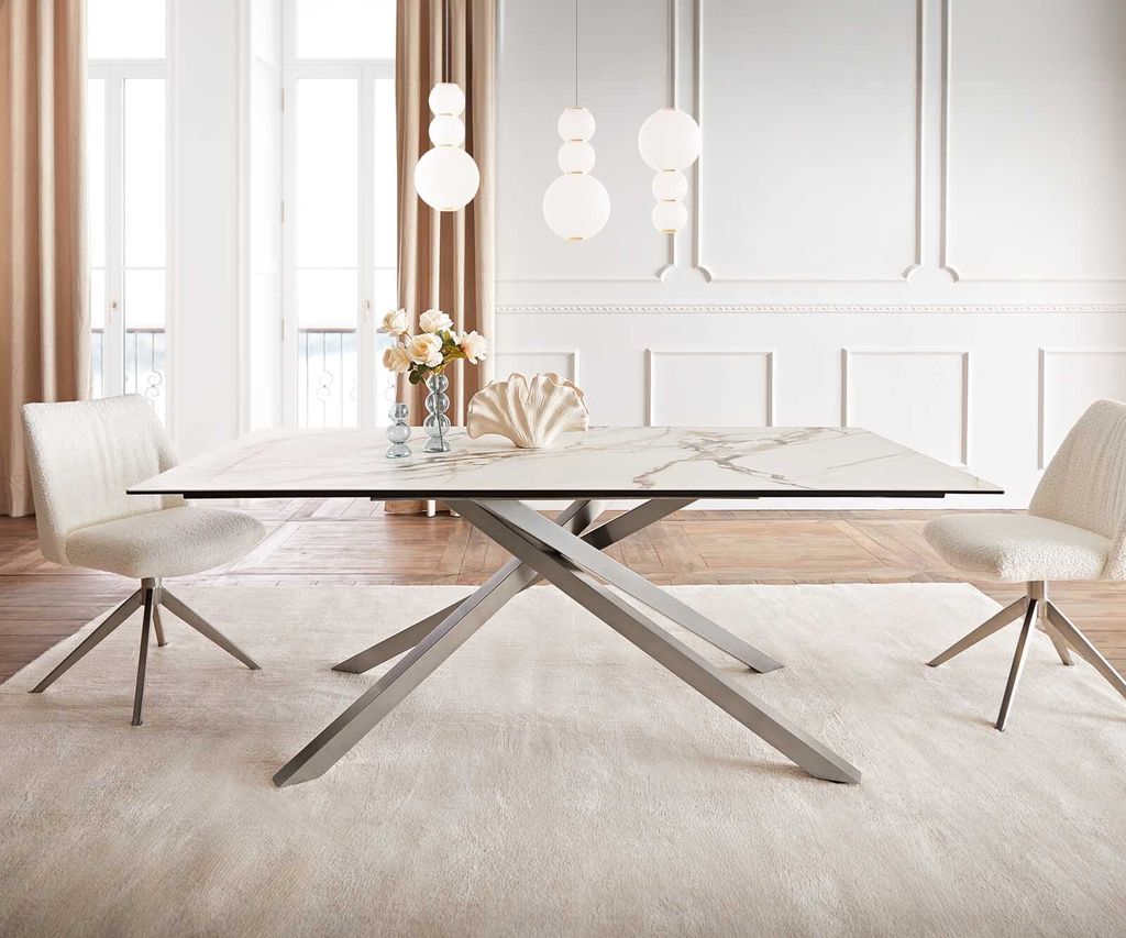 DELIFE Esstisch Edge 200x100 Keramik Calacatta Luxe Produktbild 