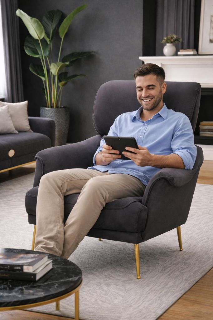 Eleganter Sessel im modernen Design Komfort und Luxus vereint hochwertige Möbel
