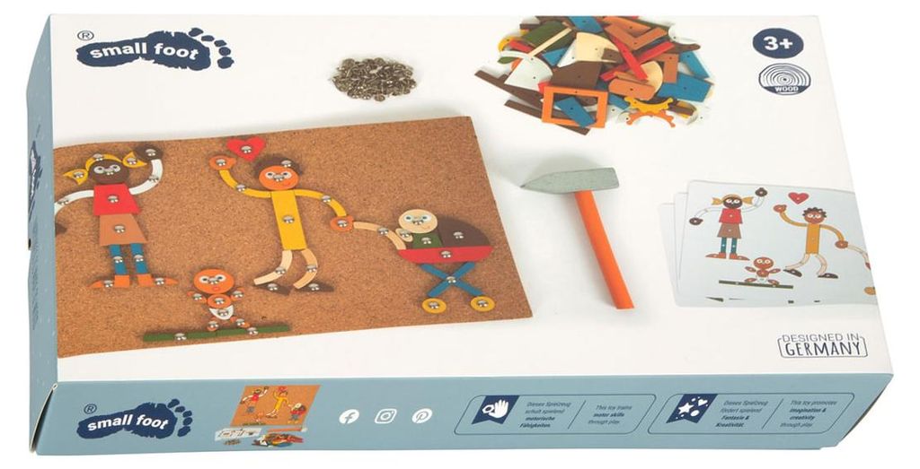 Small Foot Personalisierbares Hammer-Steckspiel – Klassisches Klopfspiel ab 3 Jahre
