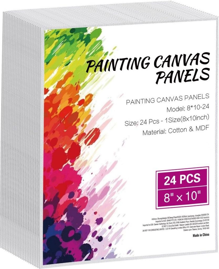 Leinwandtafeln 24 Stk. 203x254mm - Weiße Malerleinwand für Ölmalerei - Künstlerbedarf für Acrylmalerei