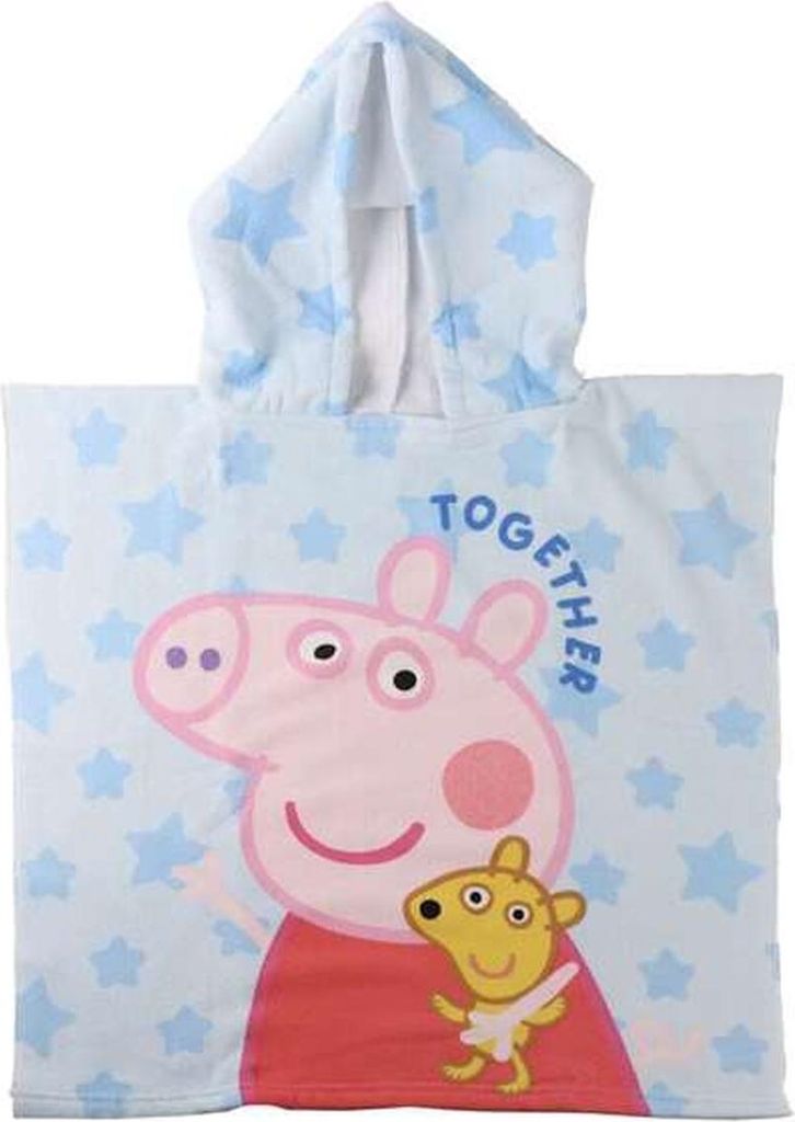 Frottéhandtuch mit Kapuze Peppa Pig Hellblau 55 x 77 cm