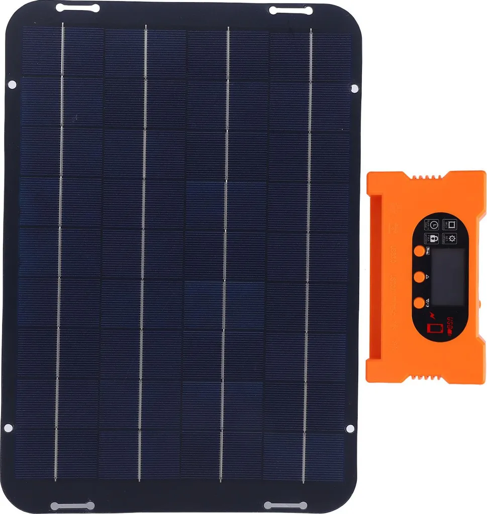 Panneau Solaire 12W 18V Etanche IP65 avec Régulateur pour Usage Externe