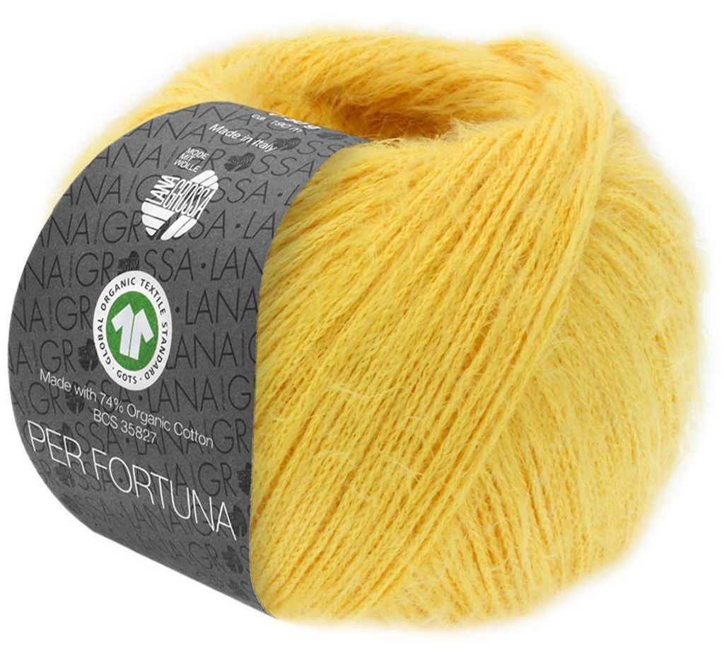 Lana Grossa - Per Fortuna GOTS 0044 sonnengelb Produktbild 