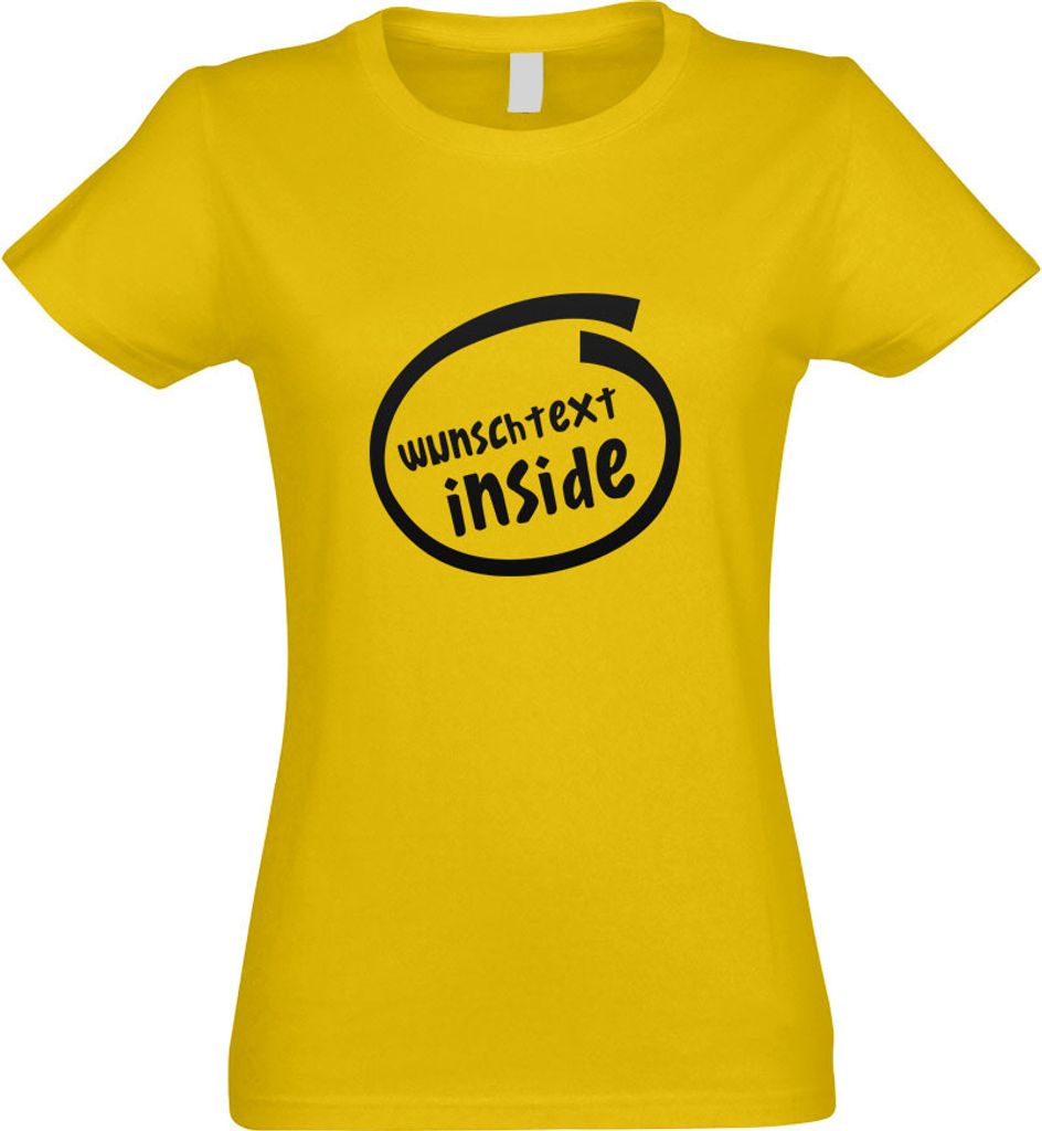 Kiwistar - T-Shirt tailliert - Damen - gelb - Wunschtext Inside - mit Motiv Bedruckt - Funshirt Design - Sport - Freizeit - Damen - M
