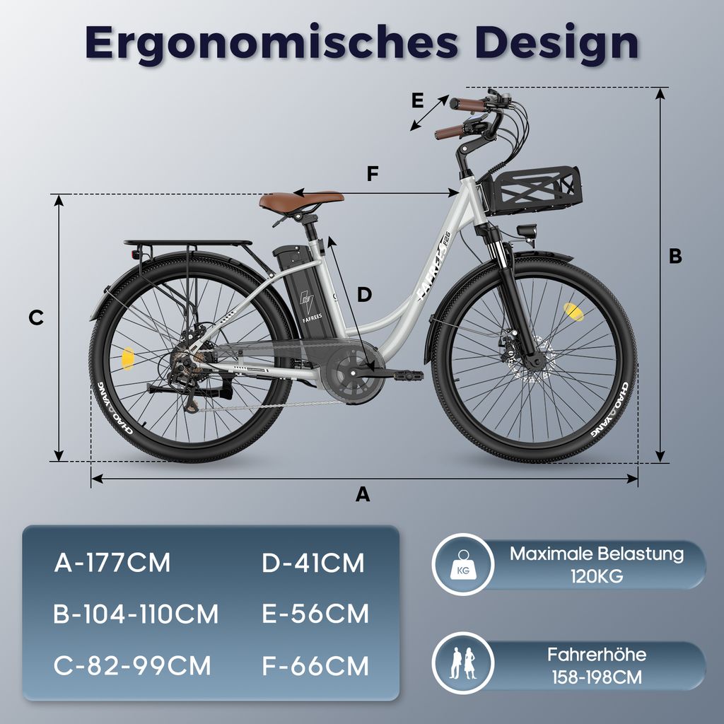 E-Bike 26 Zoll bis zu 160 - 200 km Wasserdicht IP54 Produktbild 15