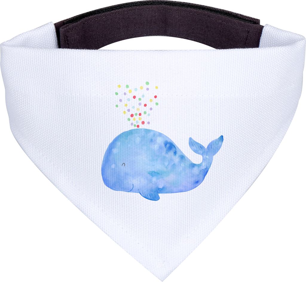 Mr. & Mrs. Panda Halstuch Für Hunde Wal Konfetti - Weiß - Geschenk, Dreieckstuch, Meer, Hundehalstuch, Schal, Diät, Bandana, Motivation, Neustar...