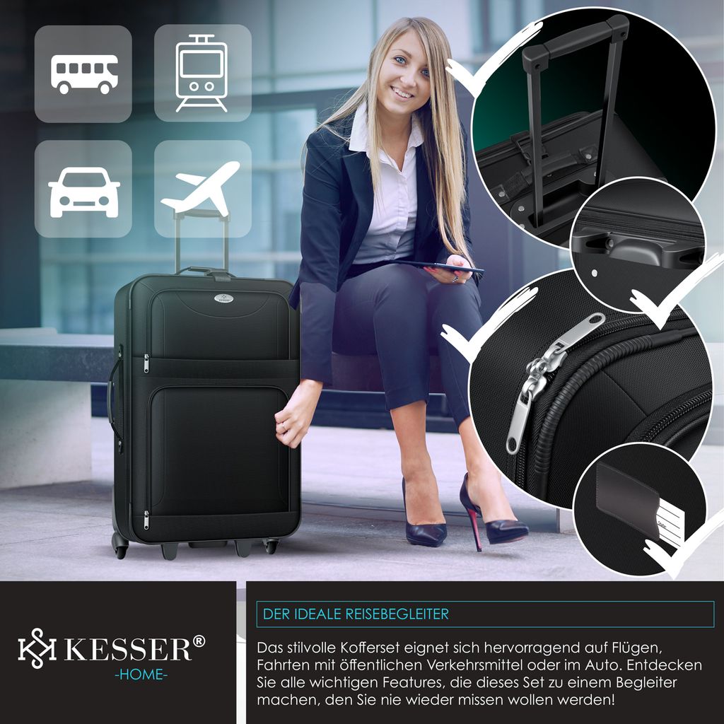 KESSER® 4tlg Trolley Kofferset | Reisekoffer Set  mit Produktbild 7