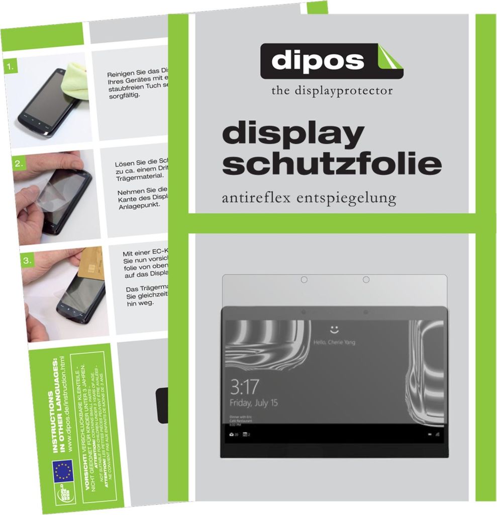 2x Schutzfolie für Porsche Design Book One 13,3 Zoll matt Displayschutzfolie Folie Display Schutz dipos