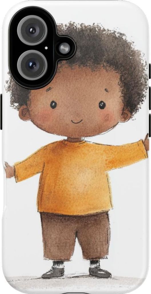Minimalistische Aquarell-Kinderillustration – Handyhülle Kompatibel mit iPhone 16
